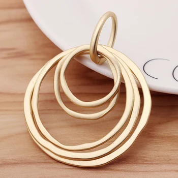 

2 Pieces Matte Gold Large Hollow Open Circles Charms Pendants for Necklace Jewellery Making Findings 70x55mm