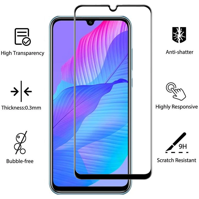 3-in-1стекло, huawei y8p tempered glass protection for huawei y6p/y7p 2020 camera protector honor 9a/9c glass film huawei y8-p