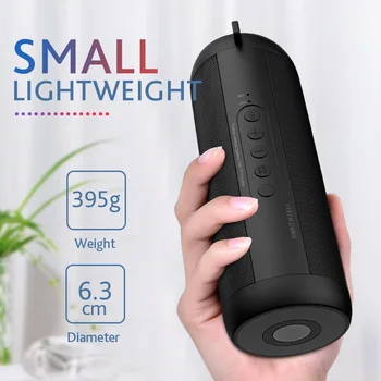

T2 Bluetooth Music Bass Speaker Waterproof Portable Outdoor LED Wireless Column Loudspeaker Support TF Card FM Radio Aux Input