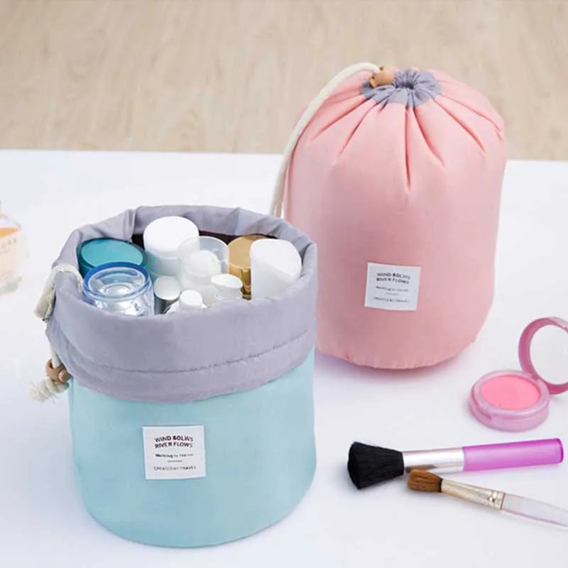 New-storage-cosmetic-bagof-the-cylinder-storage-bag-wash-bag-waterproof-drawstring-multi-function-travel-digital