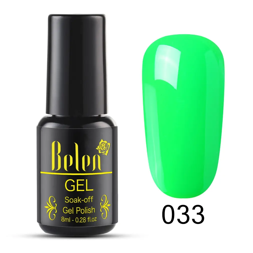 033 Belen 8 мл УФ-гель для ногтей чистый цвет полуперманентный лак геллак замачиваемый полуперманентный гель лак es - Цвет: 033