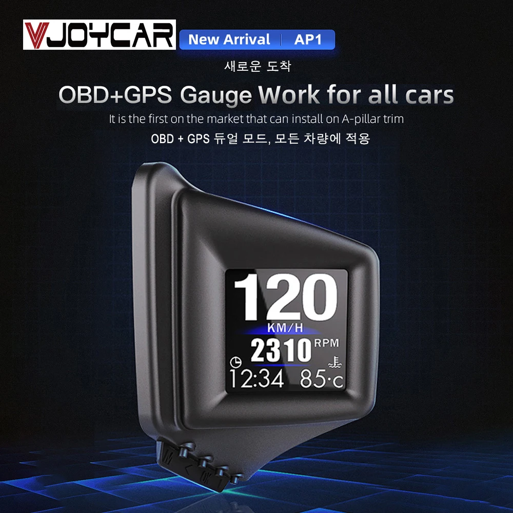 Китай новый HUD гаджет OBD2 + GPS бортовой компьютер A столб отделка Установка RPM турбо