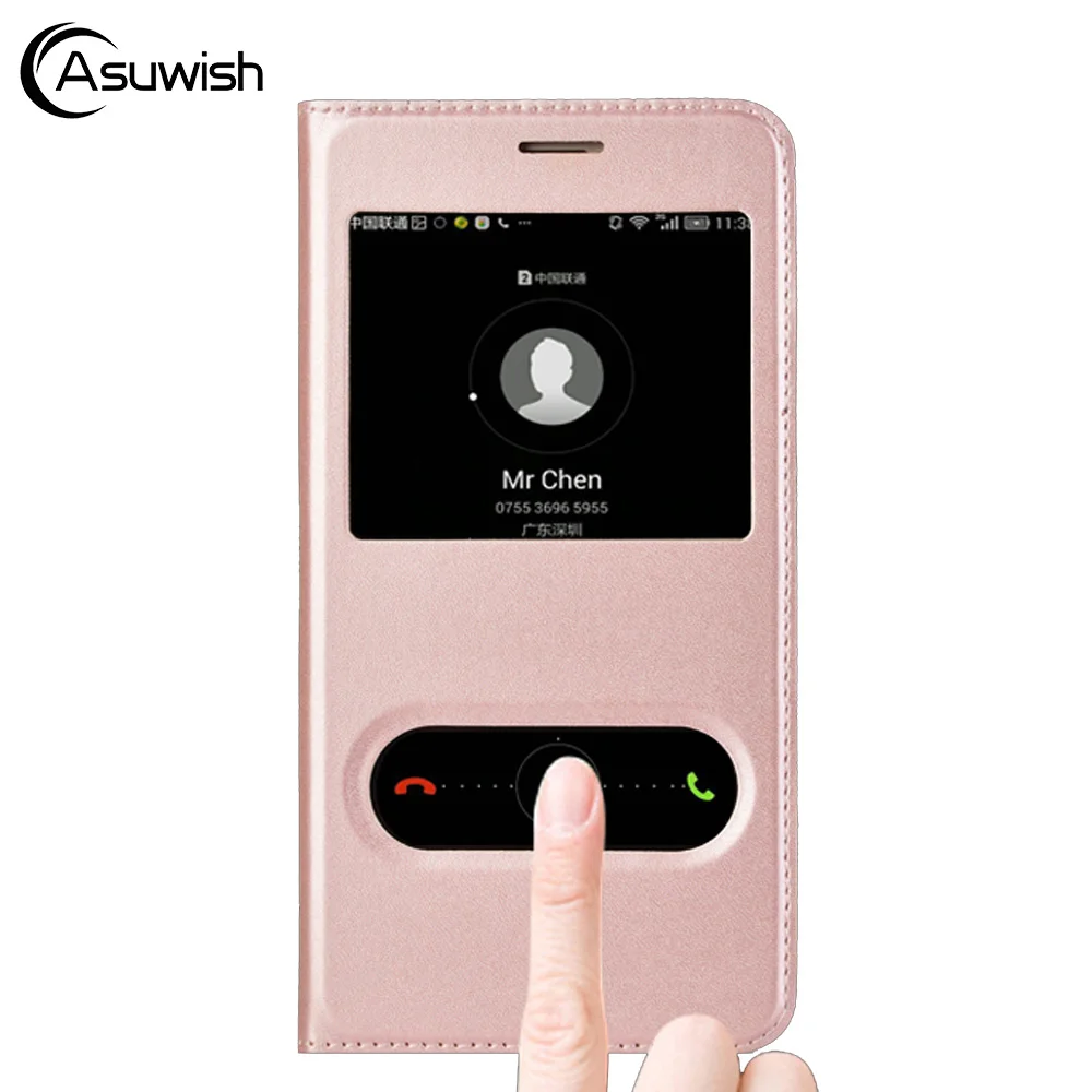Asuwish кожаный чехол с откидной крышкой для Huawei Y5 2017 Y6 Y 5 6 Y52017 Y62017 телефона