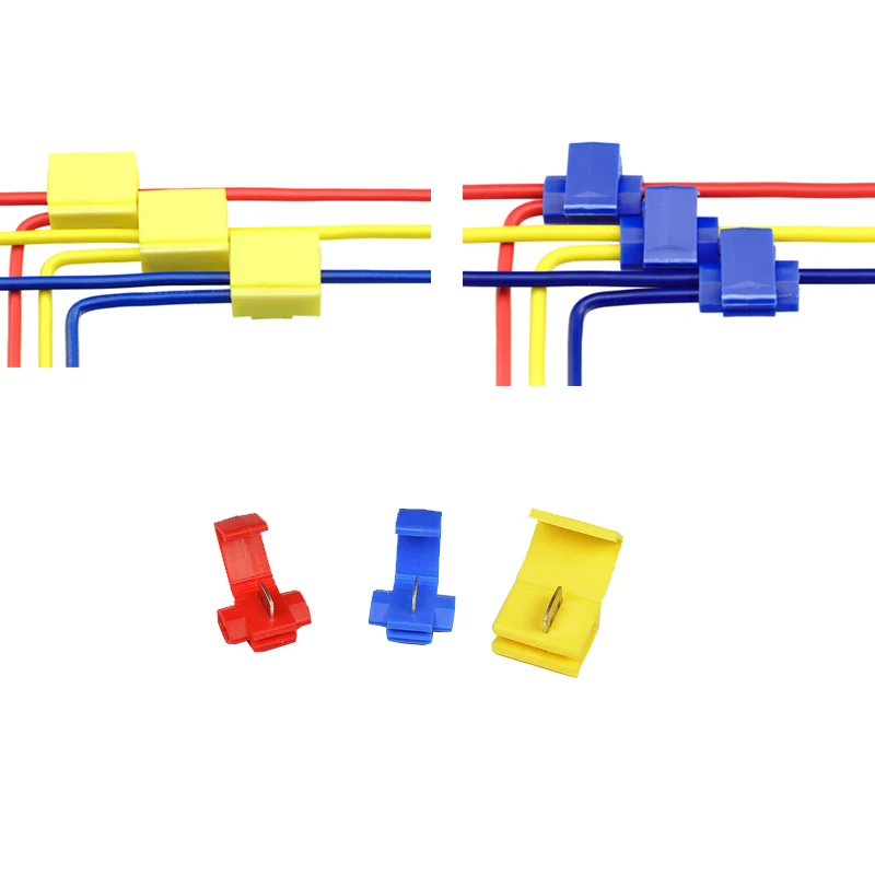 

Scotch Lock Quick Splice Wire Electrical Cable Connectors Terminals Crimp 2 Pin T Shape For Car Motor Audio Kit Tool