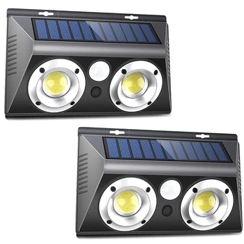 

2 Pack Outdoor-Motion-Sensor-Security-Light Wireless COB Solar Powered Security Light IP65 Waterproof Solar Garage Light for Dri