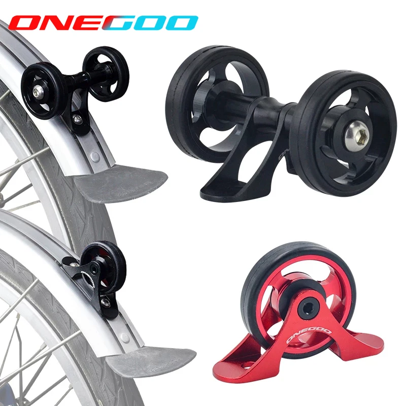 ONEGOO Easy Wheel For Brompton Folding Bike Sliding Fender Wheel Lightweight Aluminum Alloy Single Double Set 4Color bike wheelset,bicycle auxiliary wheels