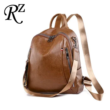 

PU leather backpack solid color leisure Shoulders Bag multi purpose student bags preppy style school bags large capacity bag