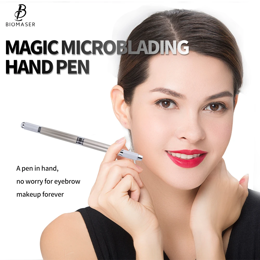 Microblading Munsu Tebori Pen Random Color for Permanent Make up Manual eyebrow permanent makeup pen Microblading needle blade