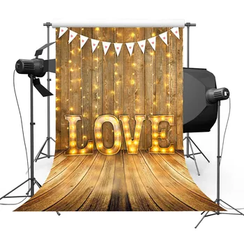 

Vintage Rustic Wooden Plank Floor LOVE Heart Photography Backgrounds Valentine's Day Photo Backdrops Photocall Photo Studio