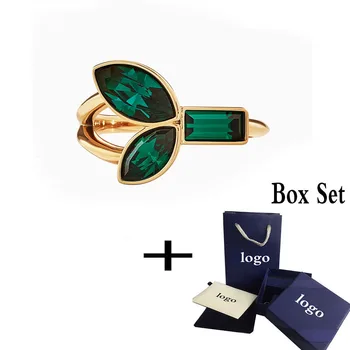 

2020 SWA delicate olive green bamboo ring, simple and elegant design, suitable for summer wear, giving a sense of freshness