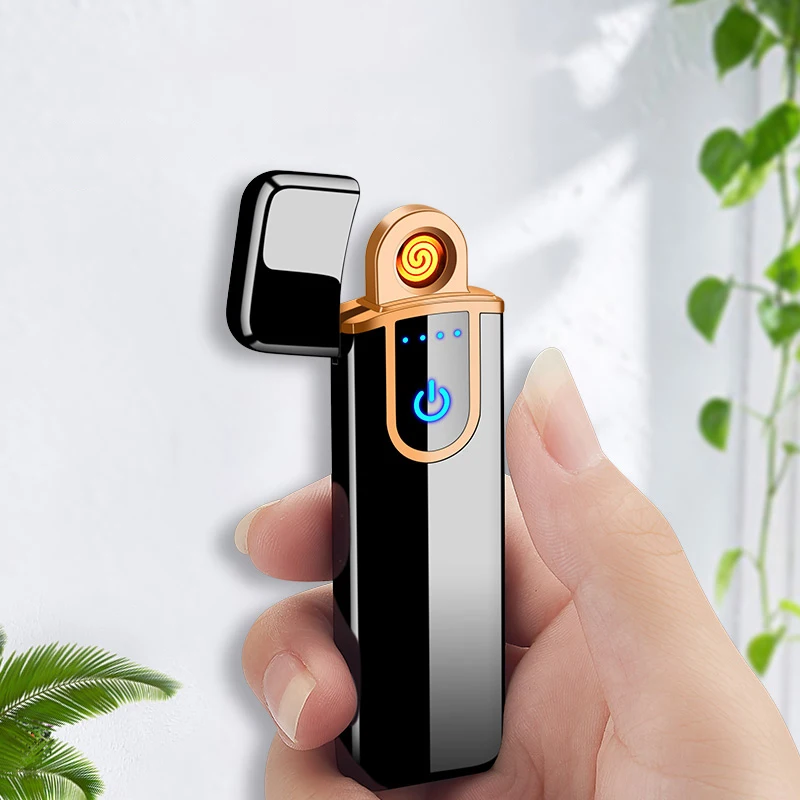 Металлическая ультратонкая электронная сигарета зажигалка USB перезаряжаемая
