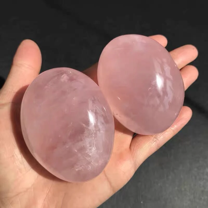 Quartz Palm Stone Polished Stone Crystal Specimen Palm Stone Polished Stone Pink Quartz Crystal Polished Crystal Rose Quartz