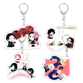

Anime Demon Slayer Kimetsu No Yaiba Kamado Tanjirou Cosplay Cute Keychain Kamado Nezuko Acrylic Lovely Key Chain Keyring
