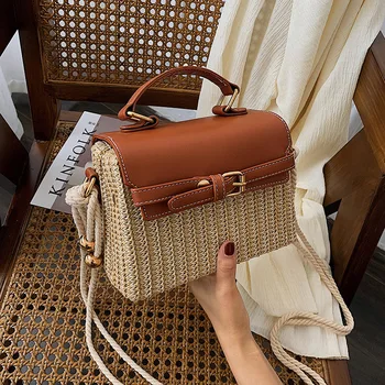 

2020 Summer New Straw Bag For Women Shoulder Bags Handmade Woven Ladies Beach Handbags Bohemia Messenger Bag Fashion Handle Bags
