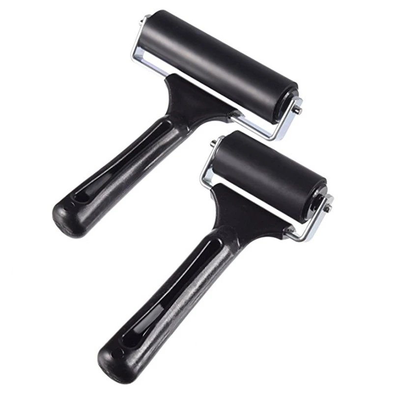 WSFS Hot 2Pcs/Set Practical Black Durable Professional Rubber Roller Brayer Paint Art Accessary Painting Supplies Diy Crafts T |