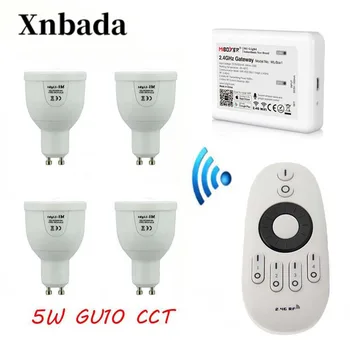 

MiLight 5W Led Lamp GU10 CCT Led bulb +CTRemote+IBX2 RF Remote Wifi Led Spotlight light Led light AC85-265V Free shipping
