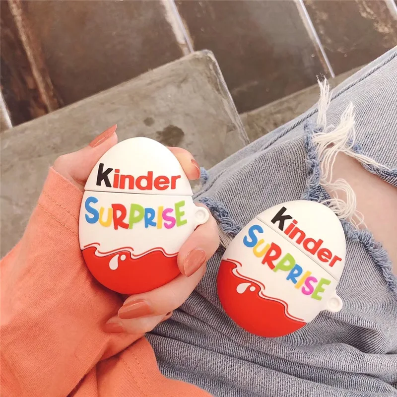 Горячие kinder Веселые яйца беспроводные bluetooth наушники чехол для AirPods 2 1 шоколадная коробочка с сюрпризом 3D мягкая силиконовая гарнитура coque крышка