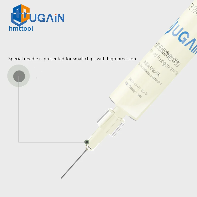 UGAin Lead-Free/Halogen-Free/No Odor/No Cleaning Electronic Flux For PCB Motherboard UG78 Needle Type 10CC Welding Oil