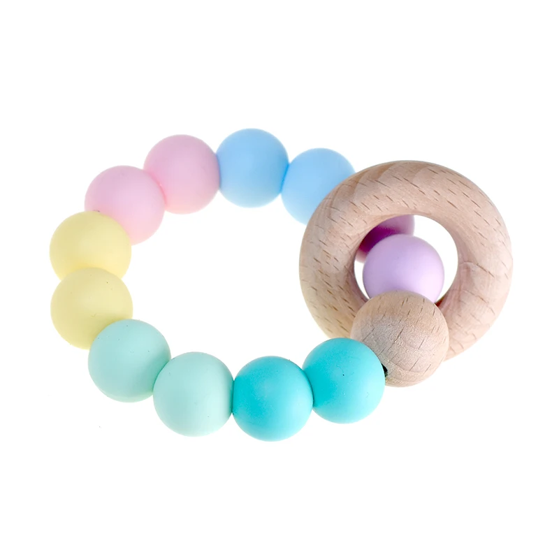 100pcs Multi Size Round Hexagon Beech Wood Baby Teething Beads Chewable Baby Teether Pacifier Bracelet Necklace Jewelry Making
