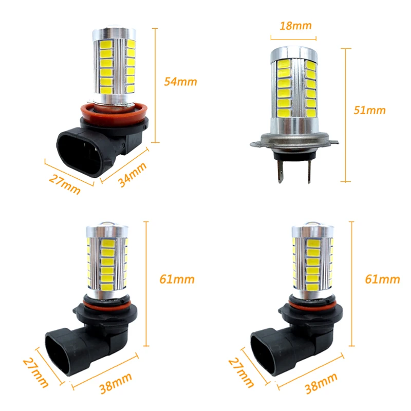 2x H11 H8 9005 HB3 9006 HB4 H7 светодиодные противотуманные Светильник лампы авто дальнего света светильник DRL Дневной светильник лампа белого голубого ледяного цвета 12V