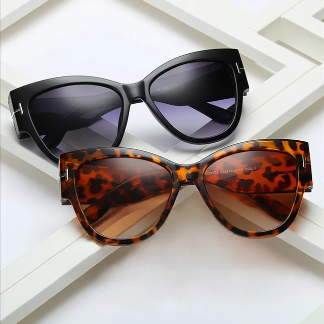 New Cat Eye Sunglasses Women 2021 Fashion Black Luxury Brand Designer Vintage Oversized Sun Glasses shades