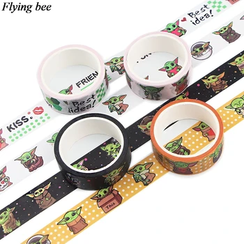 

20pcs/lot Flyingbee 15mmX5m Paper Washi Tape Baby Yoda Adhesive Tape DIY Sticker Label Masking Tape X0867