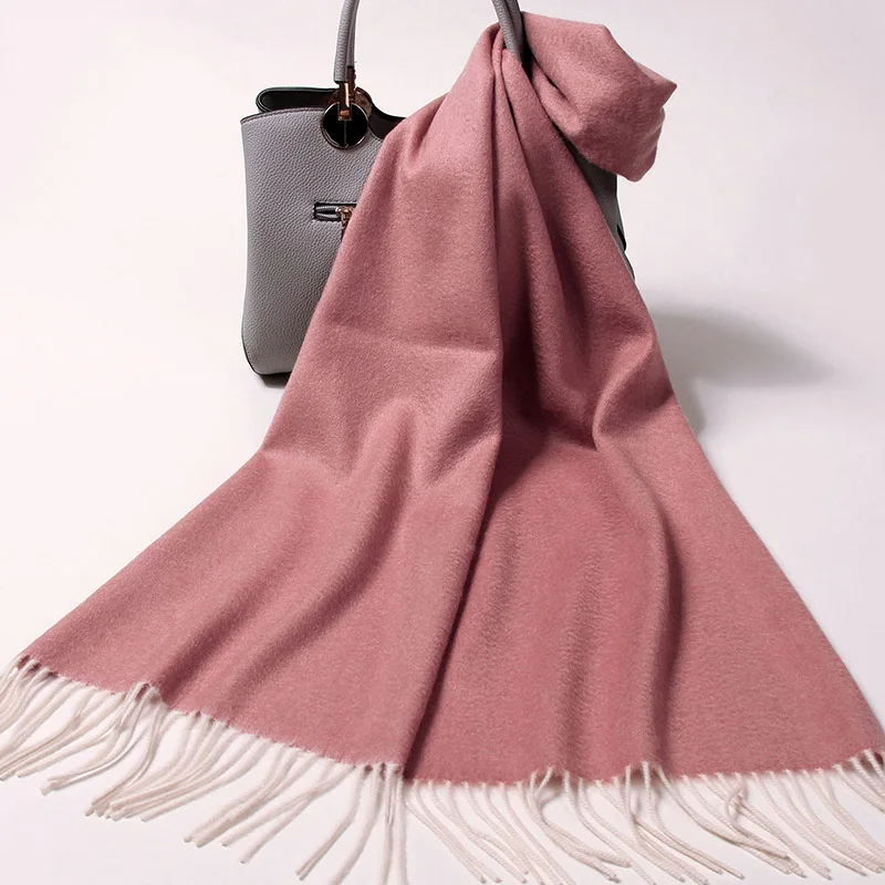 

Зимние шарфы из 100% шерсти, женские уличные теплые шарфы из пашмины розового цвета, женские роскошные брендовые шали и палантины, женские шарфы на шею