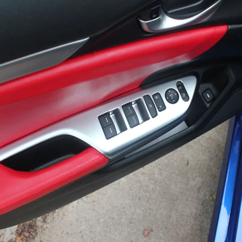 Для Honda Civic 10th аксессуары для автомобиля Стайлинг ABS пластик двери и окна стекло подъемный переключатель Крышка отделка LHD