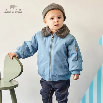 

DB12368 dave bella winter baby boy solid jacket children fashion outerwear kids zipper coat