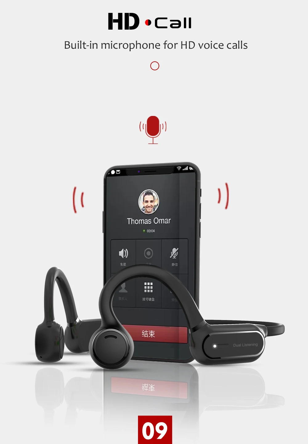 НОВЕЙШИЕ Наушники Bluetooth 5,0, наушники с костной проводимостью, Беспроводные спортивные наушники, гарнитура для звонков, быстрая