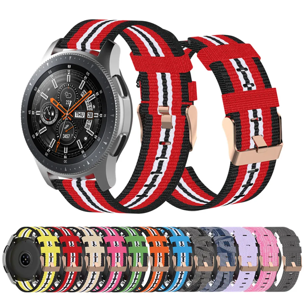 Нейлоновый джинсовый ремешок для Samsung Galaxy Watch 46 мм Gear S3 / 2 смарт часов Amazfit Stratos 3 на