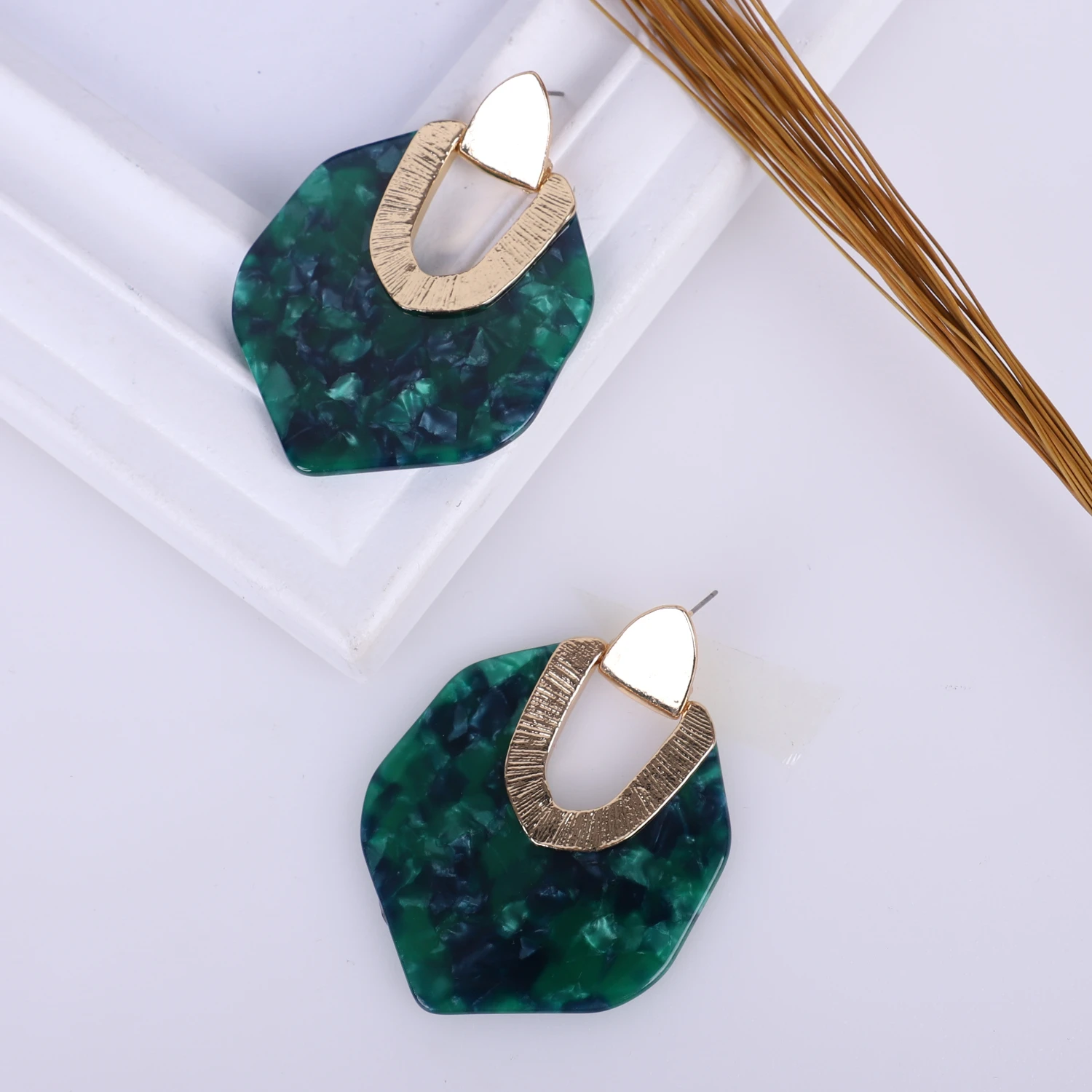 NUIP роскошные акриловые Висячие серьги для женщин boho корейские большие длинные