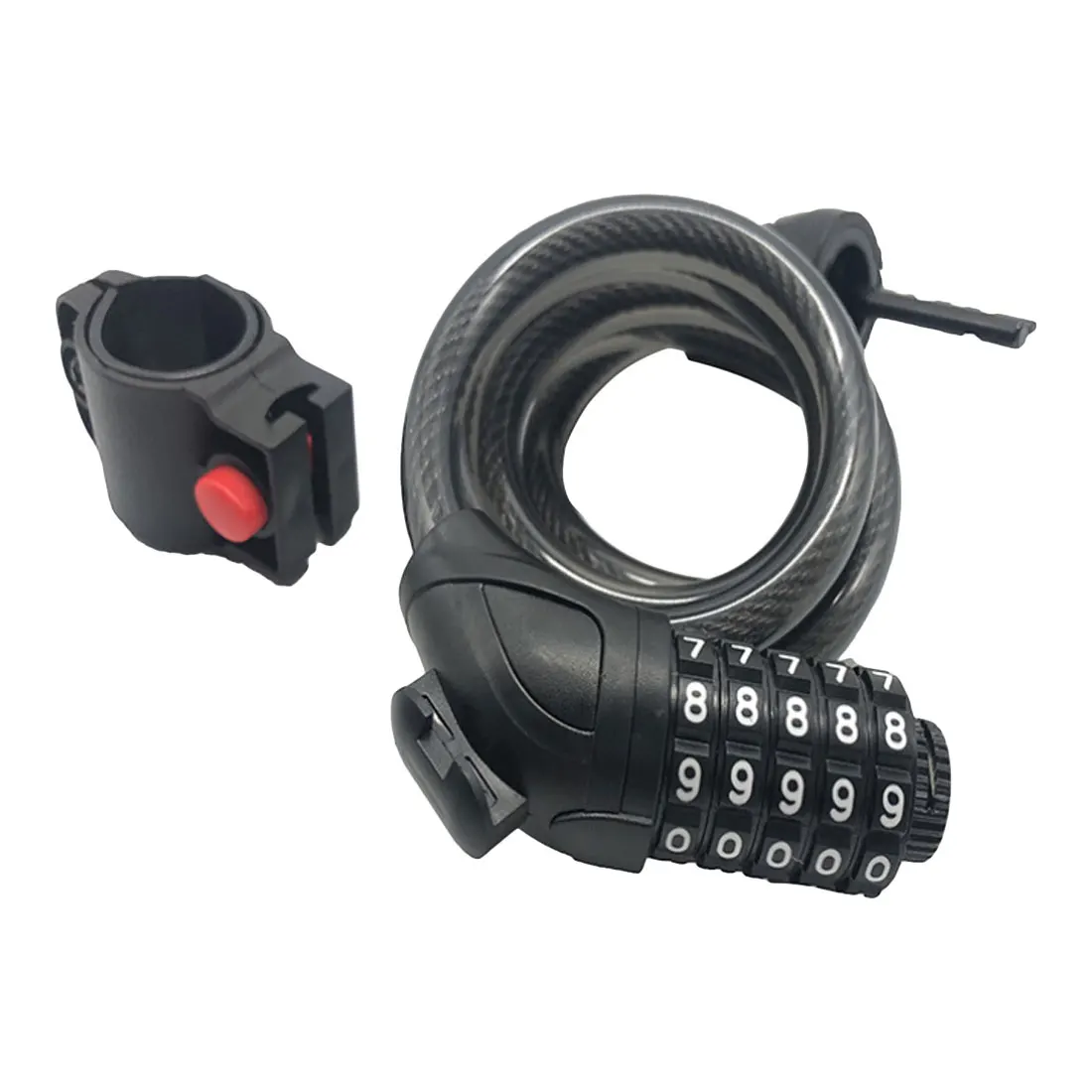 Resettable Security Digit Combination Bike Lock Bicycle Spiral Steel Cable Lock