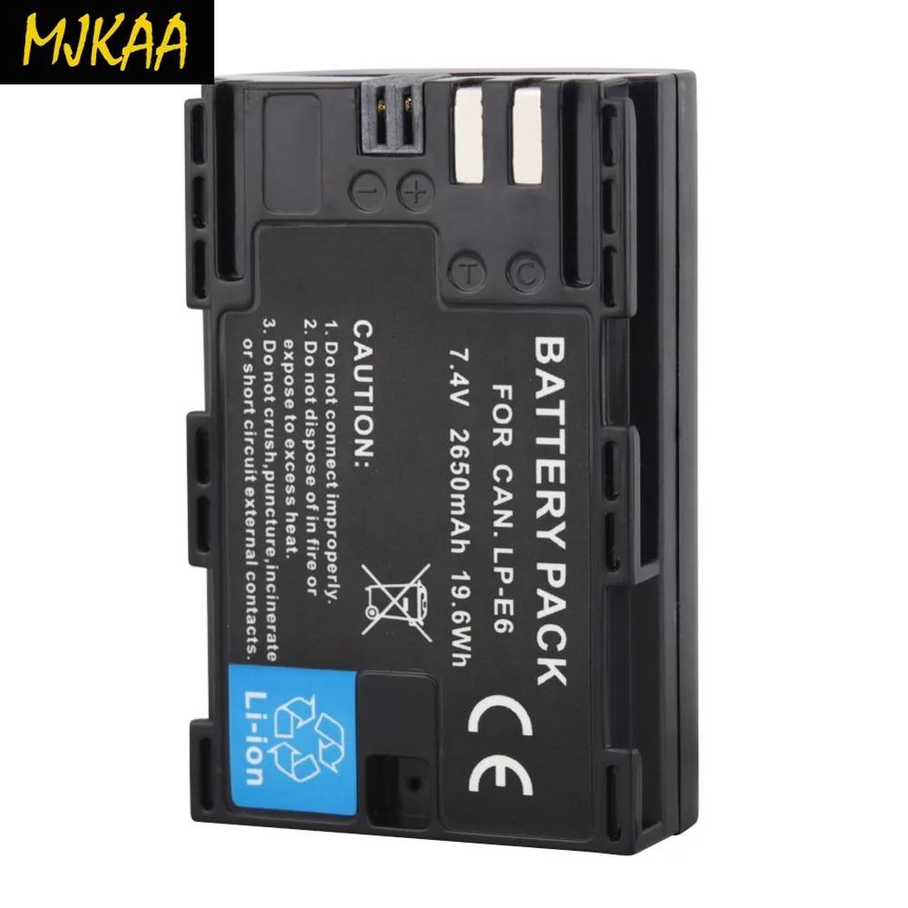 MJKAA 1 шт. 2650 мАч LP-E6 LP E6 LPE6 батарея для камеры Canon EOS 5DS R 5D Mark II III 6D 7D 60D 60Da 70D 80D DSLR |