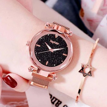 

Fashion Starry Sky Women Watch Rose Gold Stainless Steel Ladies Watch Female Hour Quartz Wristwatch Reloj Mujer Relogio Feminino