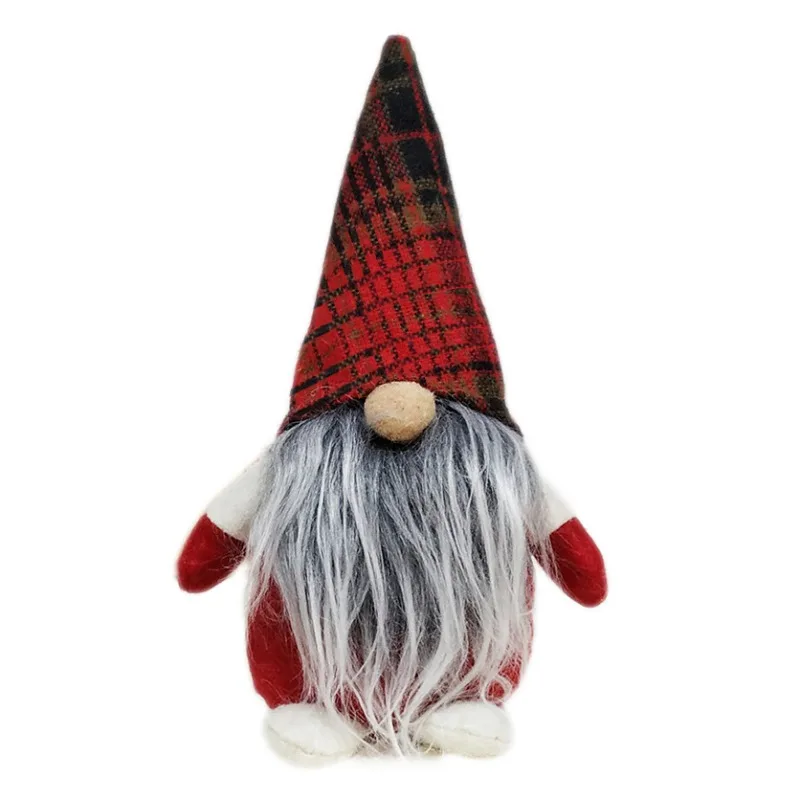 Рождественские украшения ручной работы гном рождественские подарки шведский фигурки сидящий Эльф Рождественский эльф украшения новогодние вечерние подарки - Цвет: Red beard