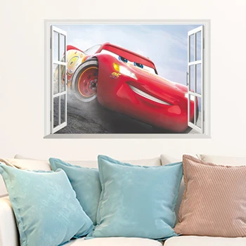 

3d Effect Disney Cars Wall Stickers For kids Rooms Home Decor Cartoon Wall Decals Pvc Mural Diy Posters Removeable Stickers