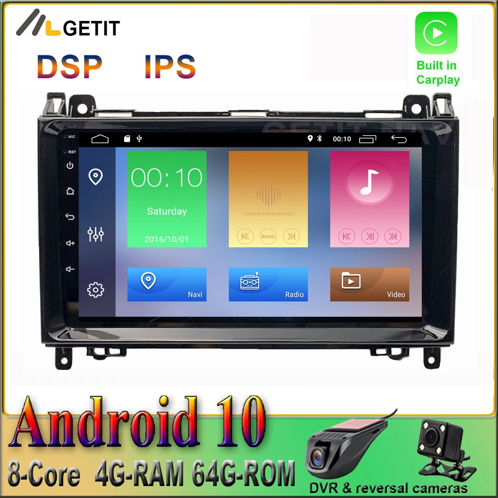 Carplay Android 10 автомобильный Радио Стерео GPS головное устройство для Mercedes Benz B200 W169 W245