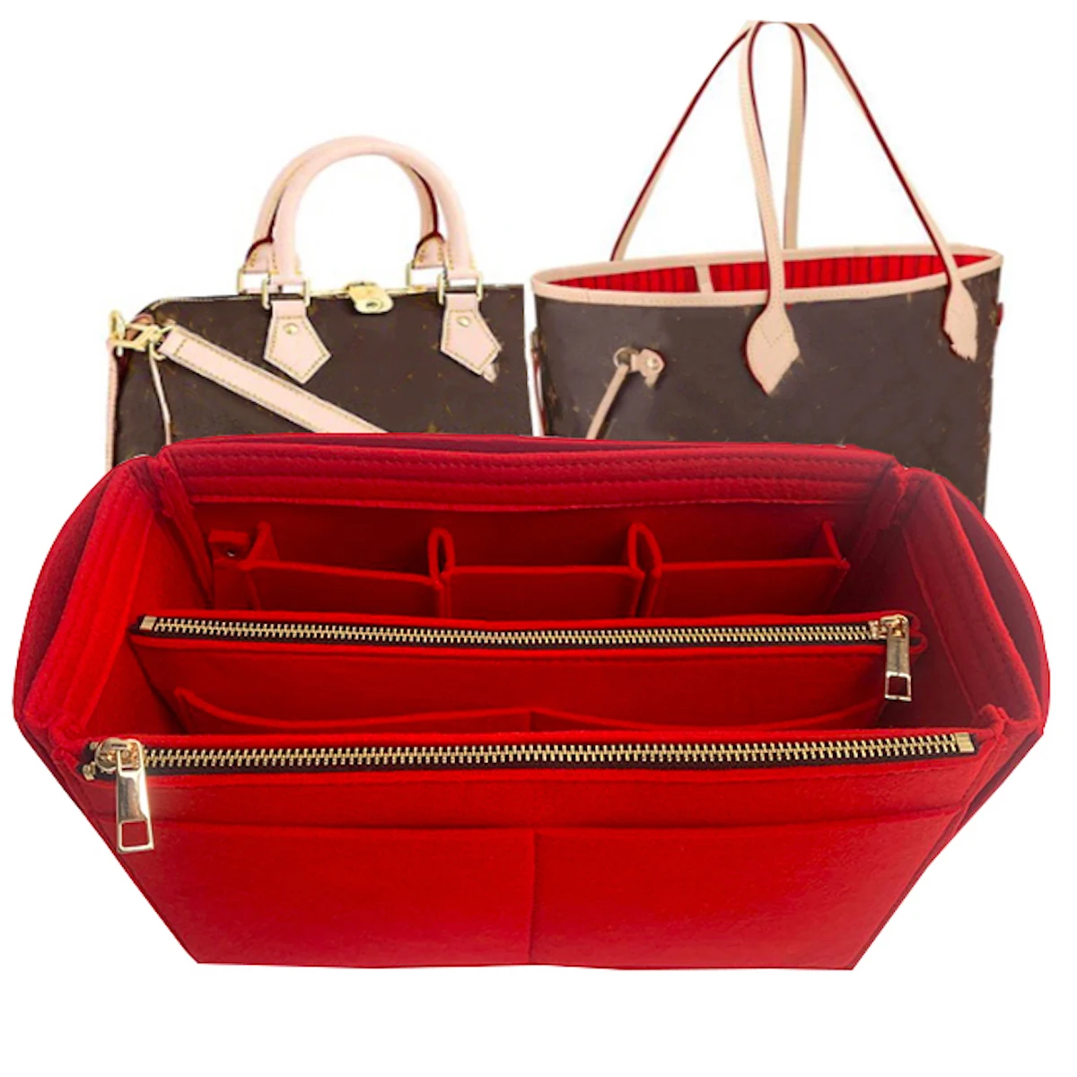 

For NeverFull MM Speedy 30 Felt Cloth Insert Bag Organizer Makeup Handbag Organizer Travel Inner Purse Baby Cosmetic Mommy Bag