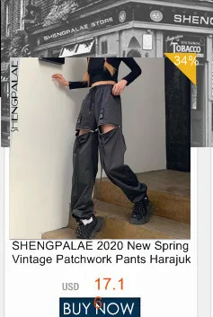 SHENGPALAE весенние винтажные Лоскутные джоггеры спортивные штаны Harajuku женские брюки эластичные съемные штаны с высокой талией ZA2513