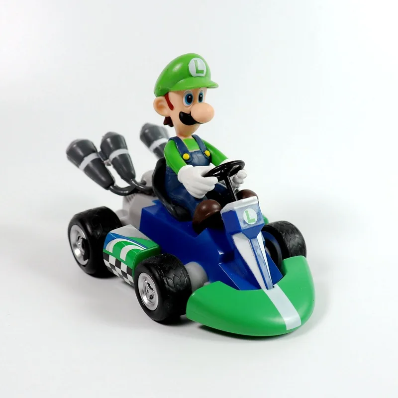 Фигурки Super Mario Bros, 13 см, японское аниме, Луиджи, динозавры, Ослик, Конг, Боузер, Kart, оттягивающая машина, ПВХ, Figma, Детские горячие игрушки для мальчиков - Цвет: 7