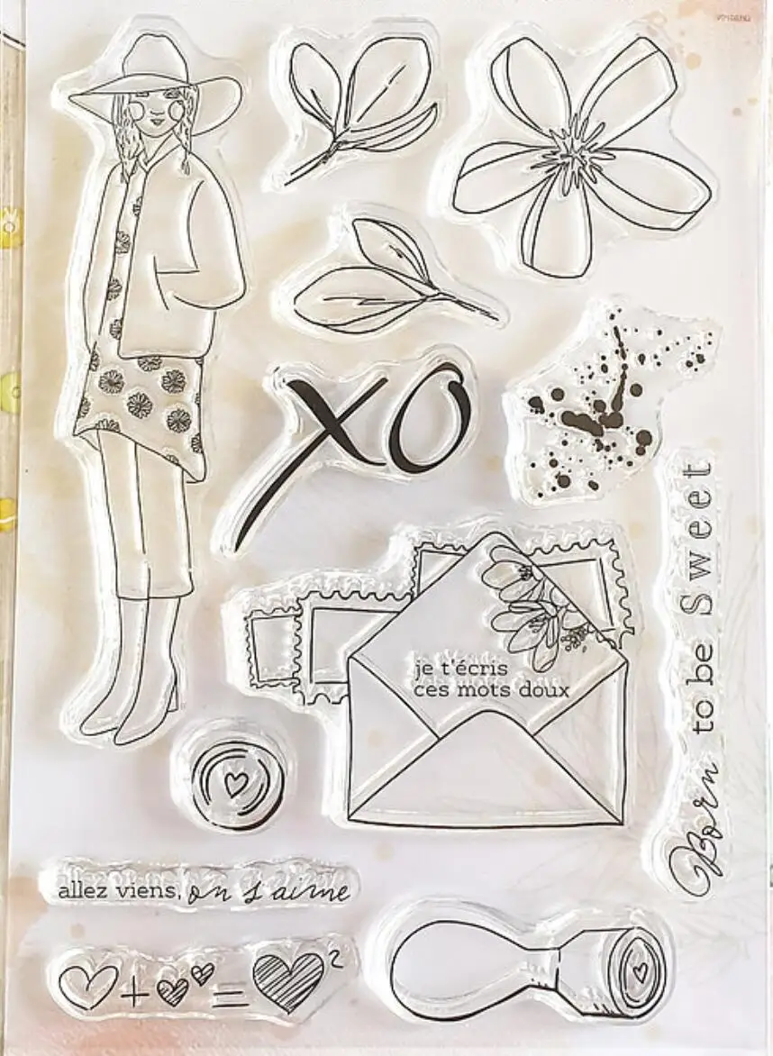 Girl French Clear Stamp /Seal For DIY Scrapbooking/photo Album Decorative Clear Stamp Sheets C1093