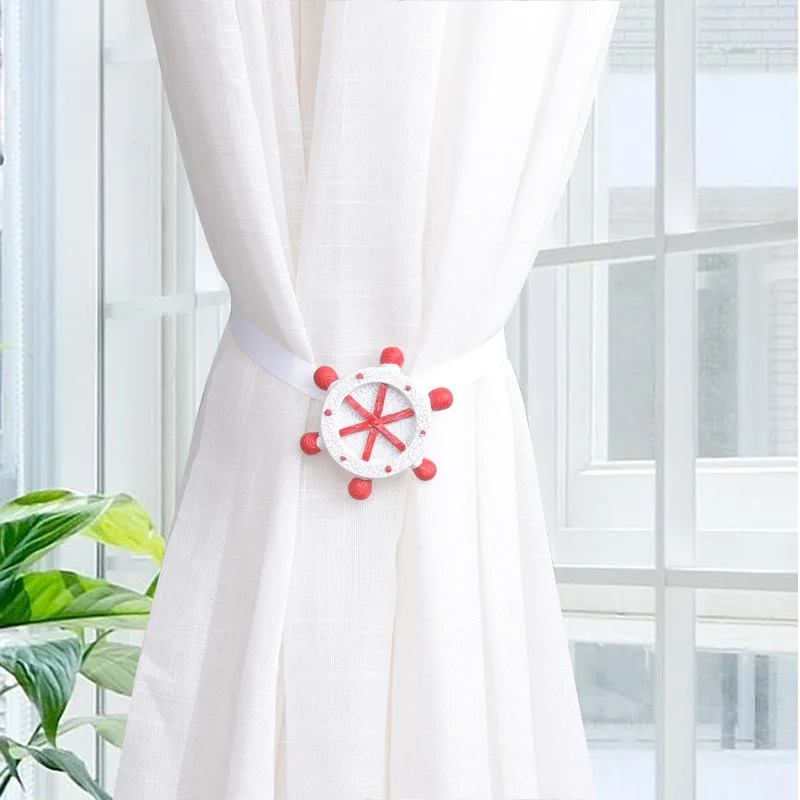 Curtains Anchor Rudder Curtains Tieback Holder Buckle Clips Magnetic Shower Curtain Strap Accessories JJJRY771