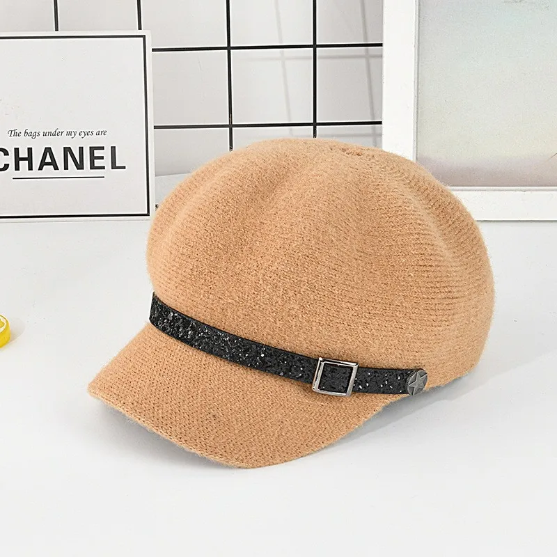 Winter British Style Octagonal Cap Brim Newsboy Hat Beret Hat For Women Wholesale men's french beret