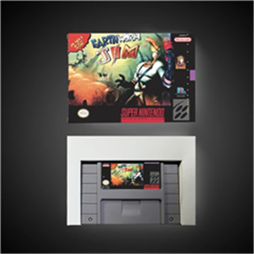 

Earthworm Jim - Action Game Card US Version with Retail Box