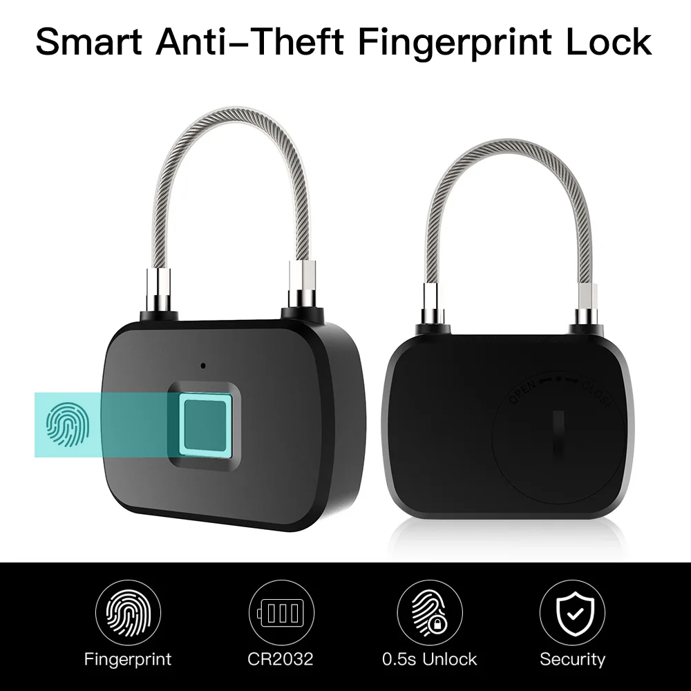 

L13 Fingerprint Lock Smart Keyless Anti Theft Security Padlock Door Luggage Case Lock for Travel Suitcase Bicycle