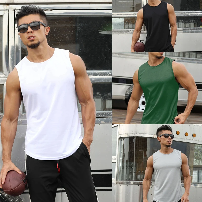 

Marathon Quick-Drying Sports Vest Men's Sleeveless Running Training Basketball Loose Fitness Vest