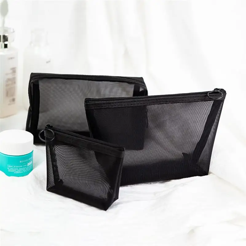 3Pcs Travel Storage Bags Portable Delicate Durable Zipper Storage Pouches For Camping Black Color High Quality Makeup Tool Kit 3Pcs Travel Storage Bags Portable Delicate Durable Zipper Storage Pouches For Camping Black Color High Quality Makeup Tool Kit