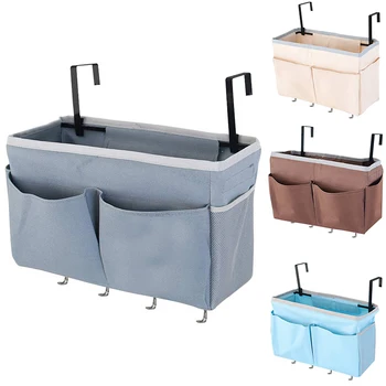 

Bedside Storage Organizer 5 Pockets with 4 Hooks for Headboards/Bunk