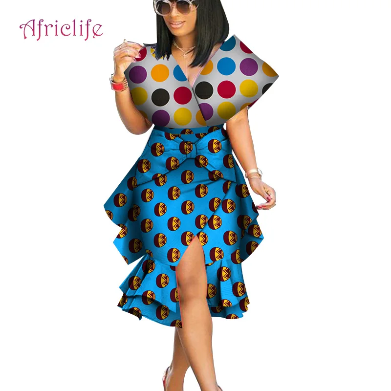 Африканская юбка Дашики для женщин элегантные женские платья с большим бантом Femme Bazin Riche Хлопок размера плюс женская одежда юбка WY4230 - Цвет: 20